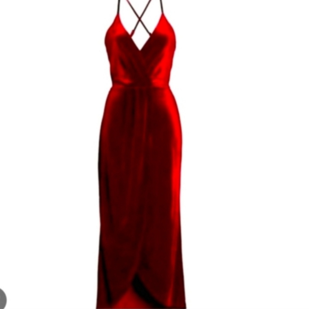 Velour rose red Gown😍💋🤶💃